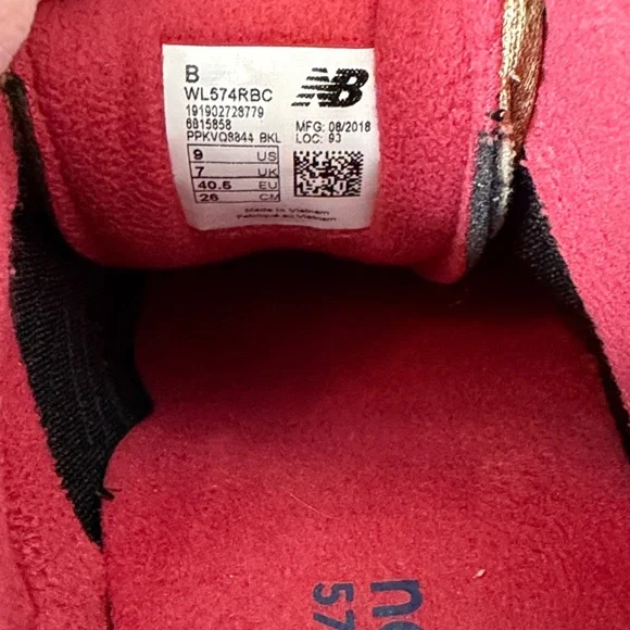 New Balance Women's Brown, Red & Navy Sneakers - Picture 6 of 7